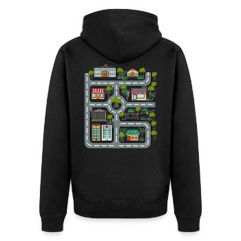 Voitures Routes Enfants Signes Route Circulation - Veste à capuche bio Premium Unisexe - noir - Dos - Nico (187cm)