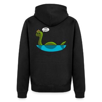 Monster Von Lochness Nessie Mythos Legende - Unisex Premium Bio Zip Hoodie - Schwarz - Hinten - Nico (187cm)