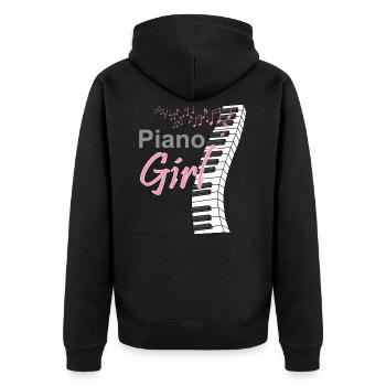Klavier Musik Keyboard Musiker Instrument Geschenk - Unisex Premium Bio Zip Hoodie - Schwarz - Hinten - Nico (187cm)