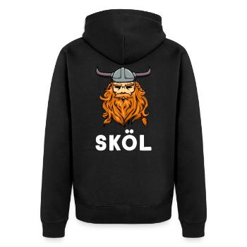 Cadeau Nordique Viking Islande Berserker Sköl - Veste à capuche bio Premium Unisexe - noir - Dos - Nico (187cm)