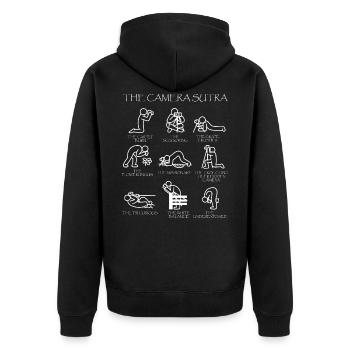 Kamera Fotograf Kamerasutra Objektiv Fokus Hobby - Unisex Premium Bio Zip Hoodie - Schwarz - Hinten - Nico (187cm)