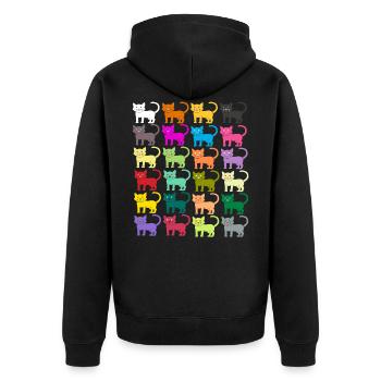 Cats pattern kitten pet tomcat gift - Unisex Premium Organic Zip Hoodie - black - Back - Nico (187cm)