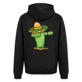 Mexico Cactus Sombrero Cadeau Mexicain - Veste à capuche bio Premium Unisexe - noir - Dos - Nico (187cm)