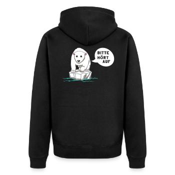 Klimawandel Umweltschutz Klimaschutz Umwelt Klima - Unisex Premium Bio Zip Hoodie - Schwarz - Hinten - Nico (187cm)