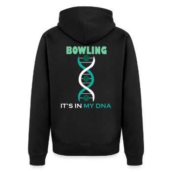 ADN bowling bowling sport chapeau melon Pin cadeau - Veste à capuche bio Premium Unisexe - noir - Dos - Nico (187cm)