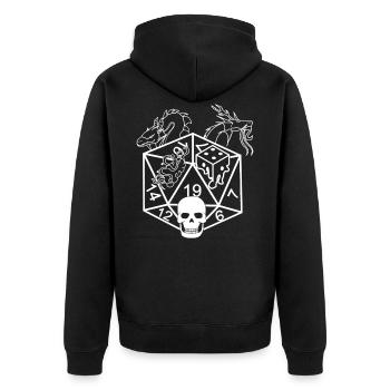 Rollenspiel Rpg Brettspiel Spielbrett Geschenk - Unisex Premium Bio Zip Hoodie - Schwarz - Hinten - Nico (187cm)