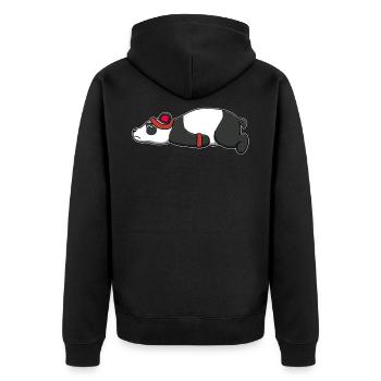 Panda Bear Fitness Gym Workout Workout - Unisex Premium Organic Zip Hoodie - black - Back - Nico (187cm)