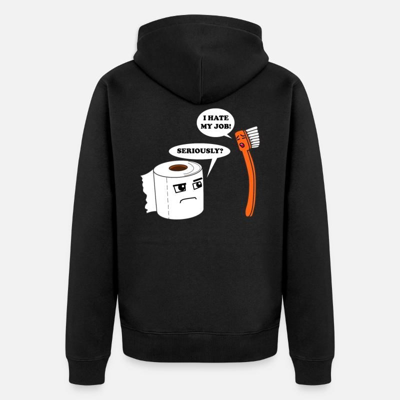 Job déteste déteste travail travail patron cadeau - Veste à capuche bio Premium Unisexe - noir