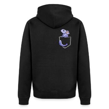 Chinchilla Chinchillin Ratte Faul Nagetier - Unisex Premium Bio Zip Hoodie - Schwarz - Hinten - Nico (187cm)