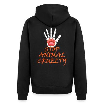Animal cruelty Animal rights Animal welfare Love gift - Unisex Premium Organic Zip Hoodie - black - Back - Nico (187cm)