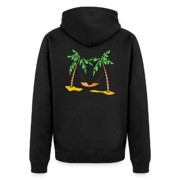 Cadeau d'été de palmiers soleil plage vacances - Veste à capuche bio Premium Unisexe - noir - Dos - Nico (187cm)