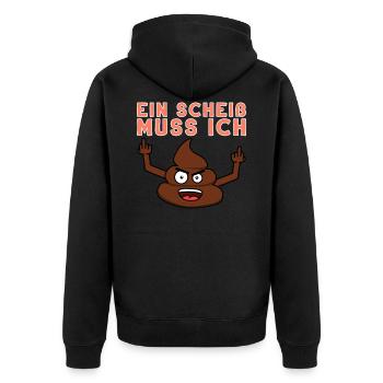 Ein Scheiß Muss Ich Nicht Tun Abweisung Geschenk - Unisex Premium Bio Zip Hoodie - Schwarz - Hinten - Nico (187cm)