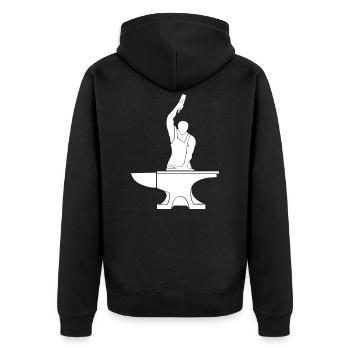 Cadeau forgeron marteau enclume fer métal - Veste à capuche bio Premium Unisexe - noir - Dos - Nico (187cm)