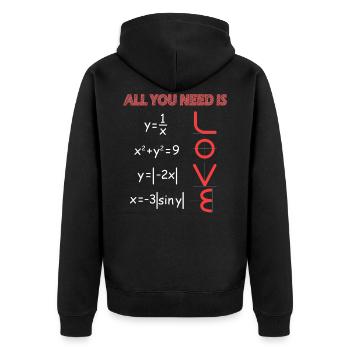 Math Math School Physics Math Teacher - Unisex Premium Organic Zip Hoodie - black - Back - Nico (187cm)