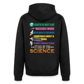 Vertraue In Die Wissenschaft Wissenschaftler - Unisex Premium Bio Zip Hoodie - Schwarz - Hinten - Nico (187cm)