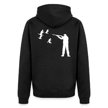 Hunting duck duck hunting hunter shooting gift - Unisex Premium Organic Zip Hoodie - black - Back - Nico (187cm)