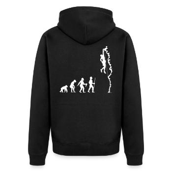 Klettern Bouldern Sportklettern Berge Geschenk - Unisex Premium Bio Zip Hoodie - Schwarz - Hinten - Nico (187cm)