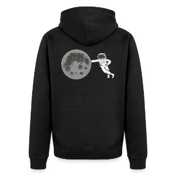 Angehender Astronaut Raumfahrer Weltraum Geschenk - Unisex Premium Bio Zip Hoodie - Schwarz - Hinten - Nico (187cm)