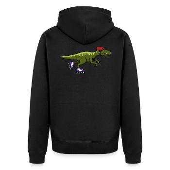 Inline skating inline skates dinosaurs - Unisex Premium Organic Zip Hoodie - black - Back - Nico (187cm)