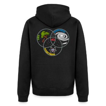 42 Die Antwort Auf Alles Universum Leben Geschenk - Unisex Premium Bio Zip Hoodie - Schwarz - Hinten - Nico (187cm)