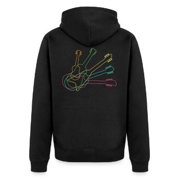 Guitare musique joueur de guitare guitariste néon - Veste à capuche bio Premium Unisexe - noir - Dos - Nico (187cm)