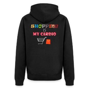 Shopping shopping cart cardio gift - Unisex Premium Organic Zip Hoodie - black - Back - Nico (187cm)