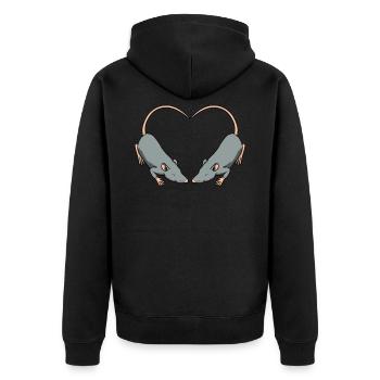 Rat souris rongeur rongeur maison rat cadeau - Veste à capuche bio Premium Unisexe - noir - Dos - Nico (187cm)