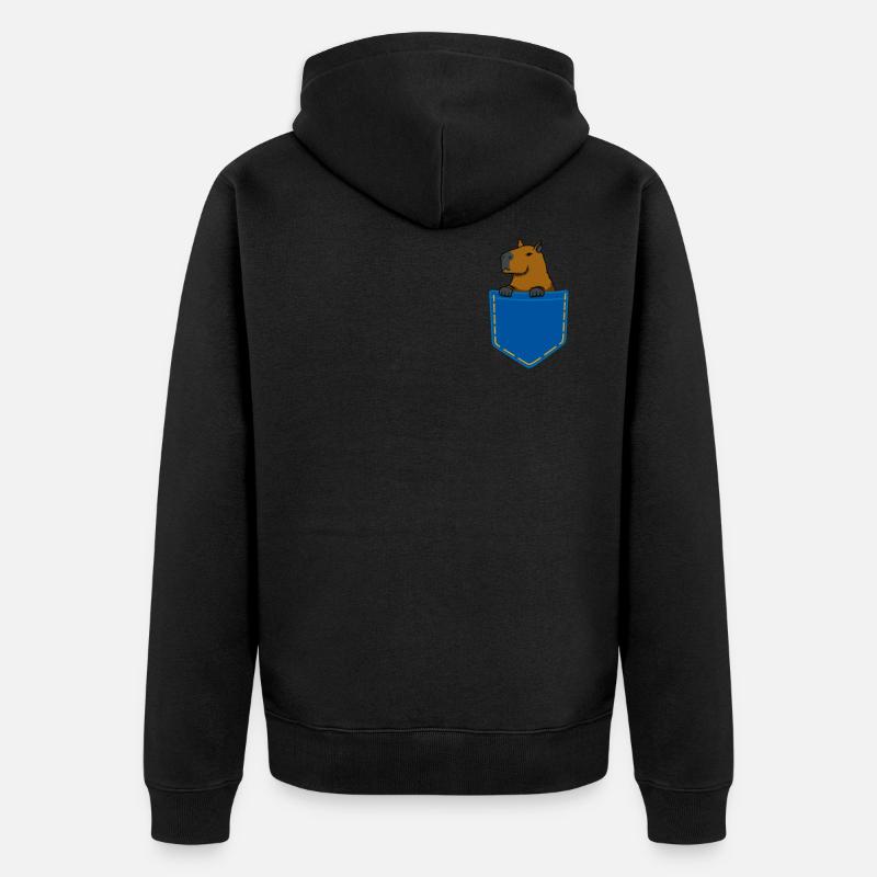Cadeau de rongeur cobaye Capybara - Veste à capuche bio Premium Unisexe - noir