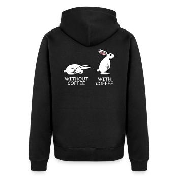 Café Buveur de café Lapin Lapin Lazy Fatigué - Veste à capuche bio Premium Unisexe - noir - Dos - Nico (187cm)
