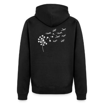 Idée cadeau volant pissenlit avion pilote - Veste à capuche bio Premium Unisexe - noir - Dos - Nico (187cm)