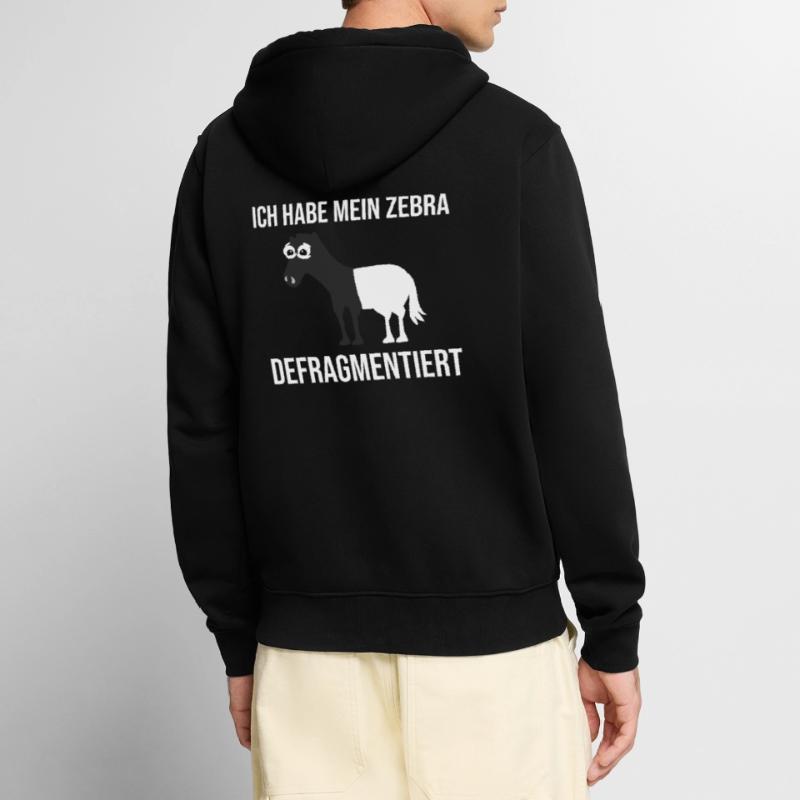 Zebra Defragmentiert Computer Programmierer Unisex Premium Bio Zip Hoodie