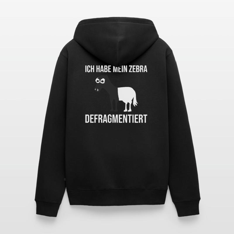 Zebra Defragmentiert Computer Programmierer Unisex Premium Bio Zip Hoodie