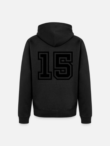 Symbole de 15 chiffres - Veste à capuche bio Premium Unisexe - noir