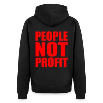 People not profit - Veste à capuche bio Premium Unisexe - noir - Dos - Nico (187cm)