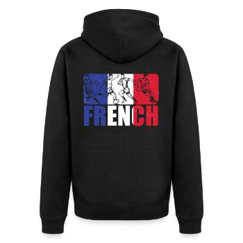 Rugby France Maillot De Rugby Pour Franzsoen France - Veste à capuche bio Premium Unisexe - noir - Dos - Nico (187cm)