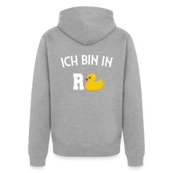 Don de pension - Veste à capuche bio Premium Unisexe - gris chiné - Dos - Nico (187cm)
