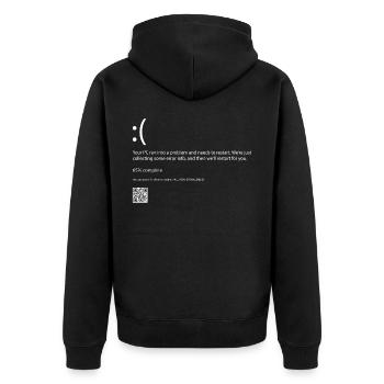 Error code computer - Unisex Premium Organic Zip Hoodie - black - Back - Nico (187cm)