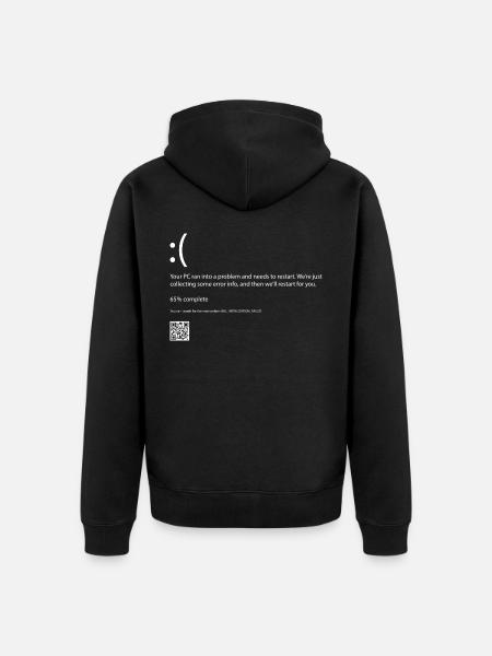 Error code computer - Unisex Premium Organic Zip Hoodie - black