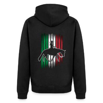 Pleasure Pferd & Westernreiterin Westernreiten - Unisex Premium Bio Zip Hoodie - Schwarz - Hinten - Nico (187cm)