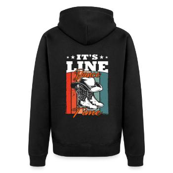 It`s Line Dance Time - Unisex Premium Bio Zip Hoodie - Schwarz - Hinten - Nico (187cm)