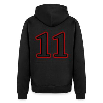 11 Numéro de numéro - Veste à capuche bio Premium Unisexe - noir - Dos - Nico (187cm)