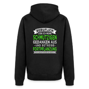 Landschaftsgärtner Gartenbau Schrebergarten - Unisex Premium Bio Zip Hoodie - Schwarz - Hinten - Nico (187cm)