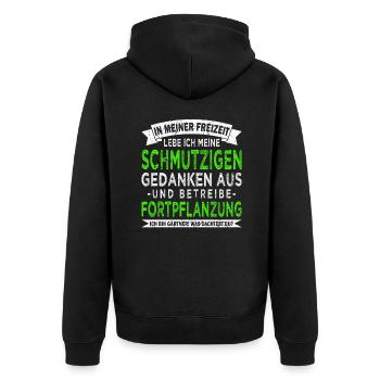 Hobbygärtner Landschaftsgärtner Gartenbau - Unisex Premium Bio Zip Hoodie - Schwarz - Hinten - Nico (187cm)