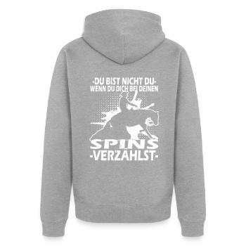 Western Reining - Westernreiten - Westernpferd - Unisex Premium Bio Zip Hoodie - Grau meliert - Hinten - Nico (187cm)