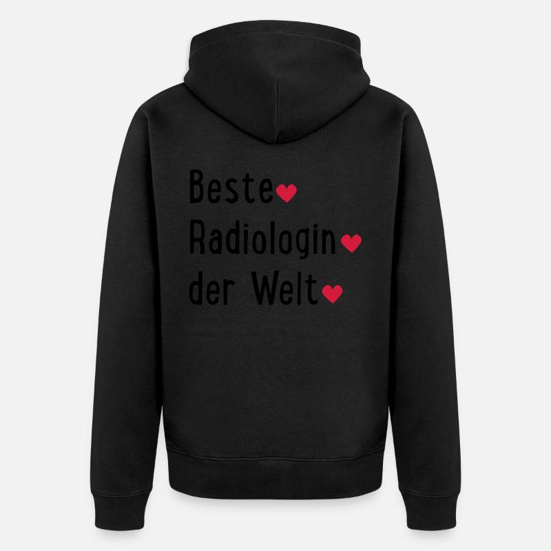 besteradiologinderwelt - Unisex Premium Bio Zip Hoodie - Schwarz