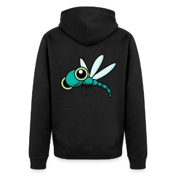 Drachenfliege libelle - Unisex Premium Bio Zip Hoodie - Schwarz - Hinten - Nico (187cm)