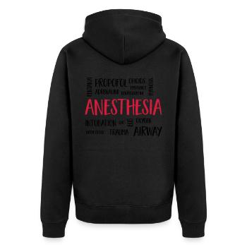 anesthesiacluster - Unisex Premium Organic Zip Hoodie - black - Back - Nico (187cm)