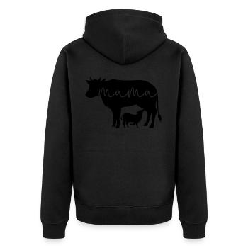 Mother Cow With Calf Beautiful Cows Women Farmer - Unisex Premium Organic Zip Hoodie - black - Back - Nico (187cm)