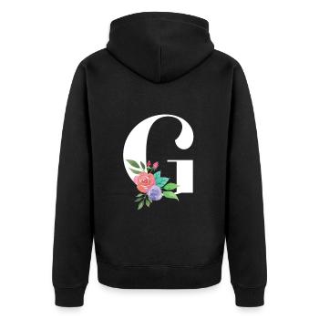 Letter G personalized gift alphabet first name Christmas - Unisex Premium Organic Zip Hoodie - black - Back - Nico (187cm)