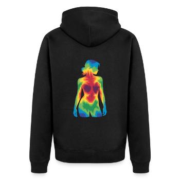 Fascinating Thermal Image Women - Unisex Premium Organic Zip Hoodie - black - Back - Nico (187cm)